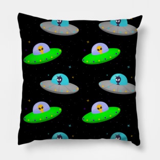 UFO Pattern Digital Art Pillow