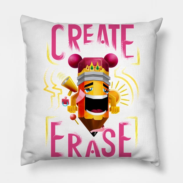 Create | Erase (ISO) Pillow by TheophilusMarks