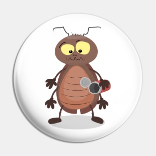 Funny cute cockroach cartoon characte Pin