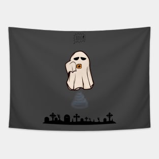 Coffee Lover Ghost Halloween Tapestry