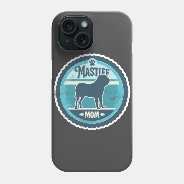 Mastiff Mom - Distressed Dogue de Bordeaux Silhouette Design Phone Case by DoggyStyles