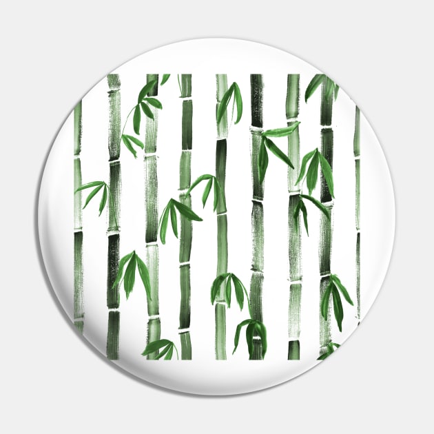 Green Bamboo Watercolor print. Fresh tropical greenery. Spring green leaves Pin by likapix