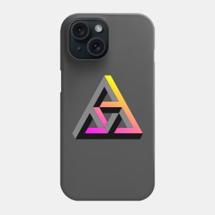 Even more impossible triangle with magenta to yellow gradient Phone Case