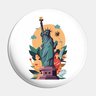 Aapi month gift :Asian Pacific American Heritage Month, Statue of Liberty Pin