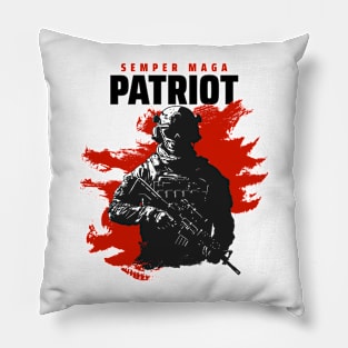 TRUMP-SEMPER MAGA-PATRIOT-WHITE-T-SHIRT Pillow