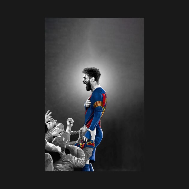Leo Messi -  Barcelona Champions League - Football Artwork by barrymasterson