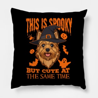 Australian Terrier Dog Halloween Theme Pillow