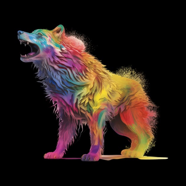 Beware The Rainbow Wolf by MerlinArt