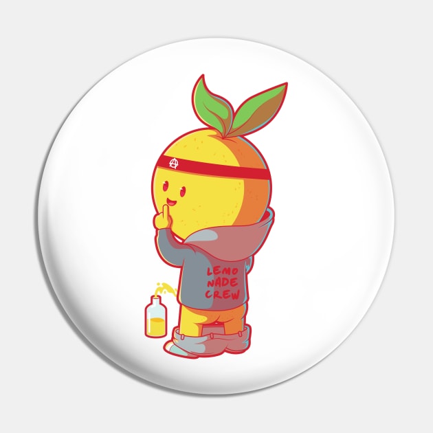 Lemonade Crew Member Peeing Lemon - Funny Pin by Ravensdesign