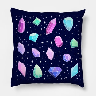 Cute colorful crystals and gems pattern Pillow