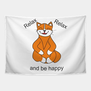 Relax and be happy CAT Tapestry