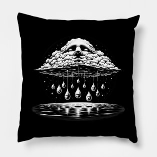 Celestial Rain - Surrealist Dreamscape Pillow