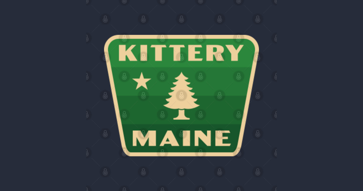 Kittery Maine Retro Pine Tree Badge (Green) Kittery TShirt TeePublic