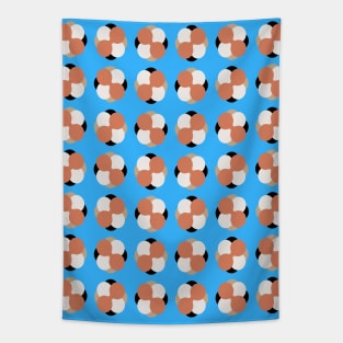 Vibrant Orange and Blue Retro Geometric Art Tapestry