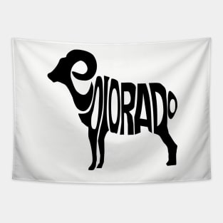 Colorado Big Horn Goat (Black) Tapestry