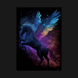 Winged Horse on Starry Night T-Shirt