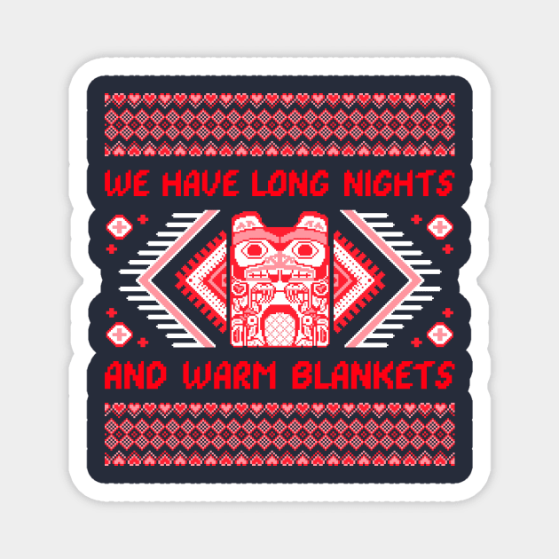 Beaver Totem Ugly Sweater Love Magnet by Alaskan Skald