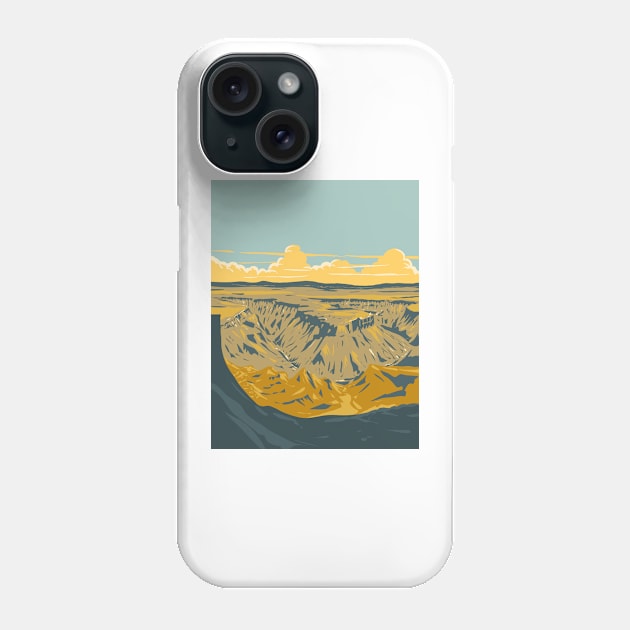 Fish River Canyon or Visrivier Kuil in Namibia Southern Africa WPA Art Deco Poster Phone Case by patrimonio