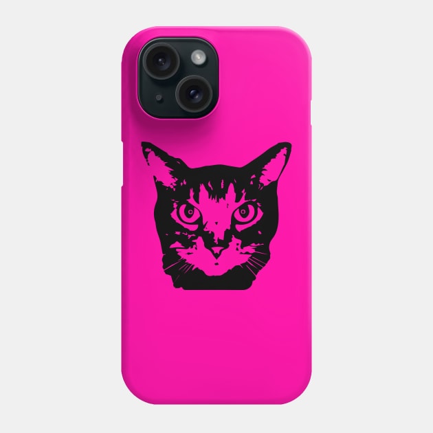 Punk Rock Cat - black Phone Case by NickiPostsStuff