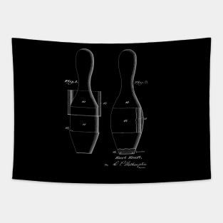 Bowling Pin Vintage Patent Drawing Tapestry