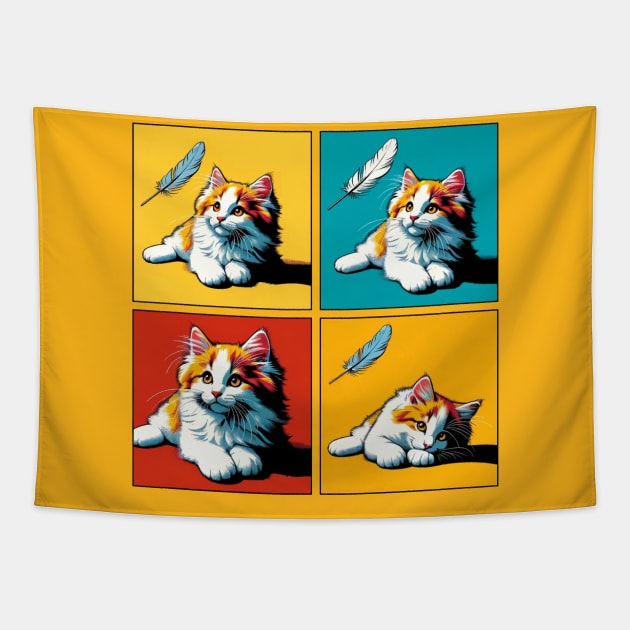 Turkish Van Pop Art - Cute Kitties Tapestry by PawPopArt