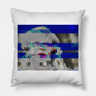 Strong & Stable: Theresa May Glitch Art Pillow