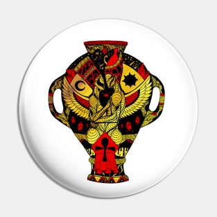 Gold and Red Divine Lovers Amphora Pin