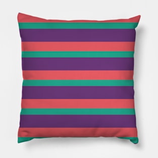 Pink, Purple and Teal Stripes 023#001 Pillow