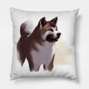 Akita Watercolour Dog Pillow