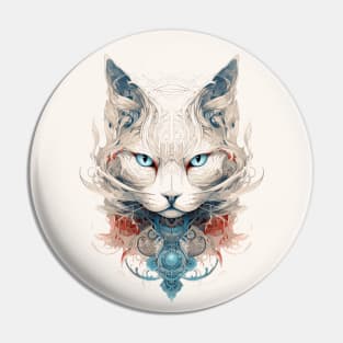 Mystical Cat Art Nouveau Pin