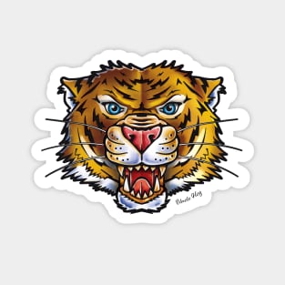 Powerful tiger - Neo traditional Tattoo Style Magnet