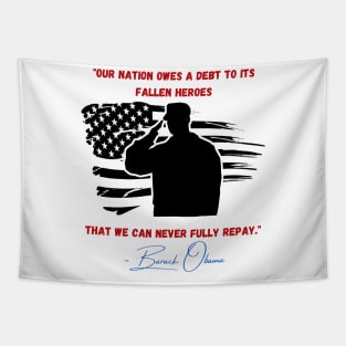 Nation Owes a Debt Memorial Day Fallen Heroes Flag Tapestry