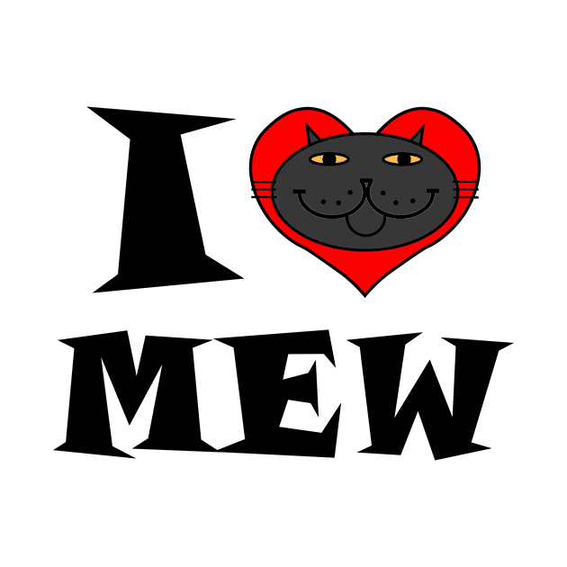 I Heart Cat - Black Cat by RawSunArt