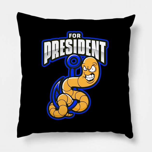 Funny Worm for President Pillow by Boga