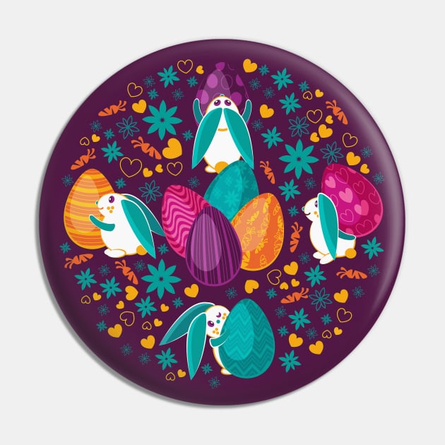 Busy Easter Bunnies // purple beet Pin by SelmaCardoso