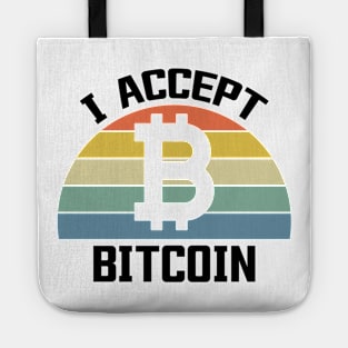 I Accept Bitcoin, Funny Bitcoin, Hodler, Cryptocurrency, Crypto, Crypto Trader, BTC Tote