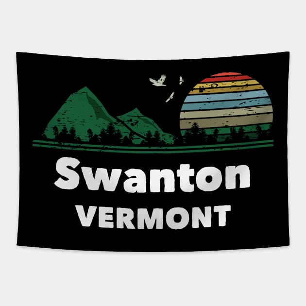 Mountain Sunset Flying Birds Outdoor Swanton Vermont Tapestry by greenrepublicmerch