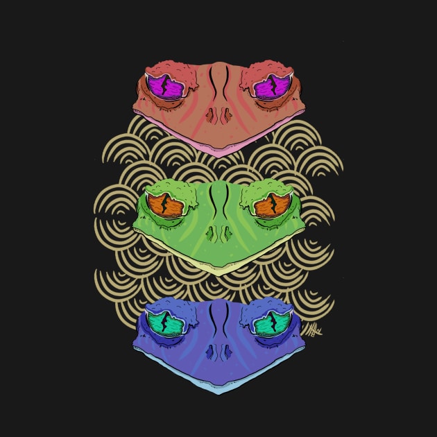 Psychedelic Frogs by Roningasadesign