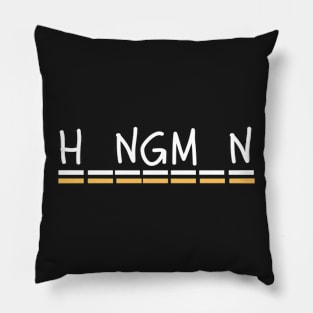 hangman white & yellow Pillow