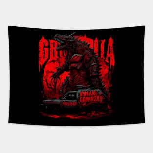 Godzilla At Night Tapestry