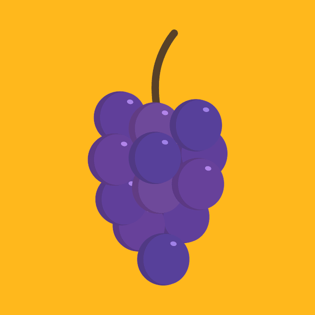 Bunches of purple grapes icon in flat design by wavemovies