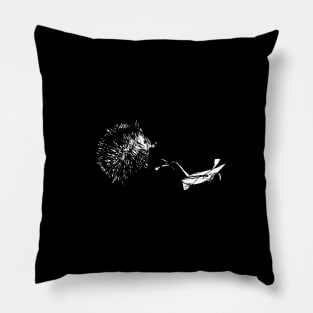 Black ink halloween hedgehog Pillow