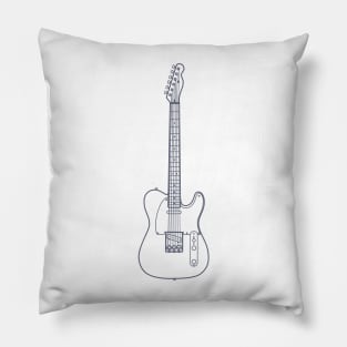 T-Style Electric Guitar Outline Pillow