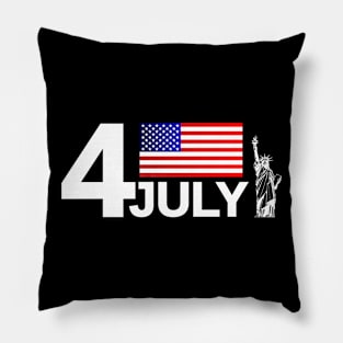 4th of July Independence Day US Flag Statue of Liberty Pillow