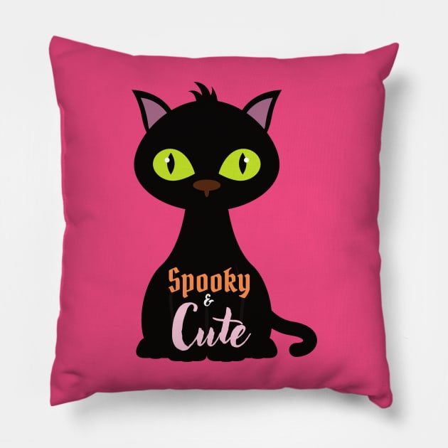 Halloween Tee Spooky and Cute Halloween Design T-shirt for women and girls Halloween Parties Costumes Cats Lovers Pillow by Utopia Shop