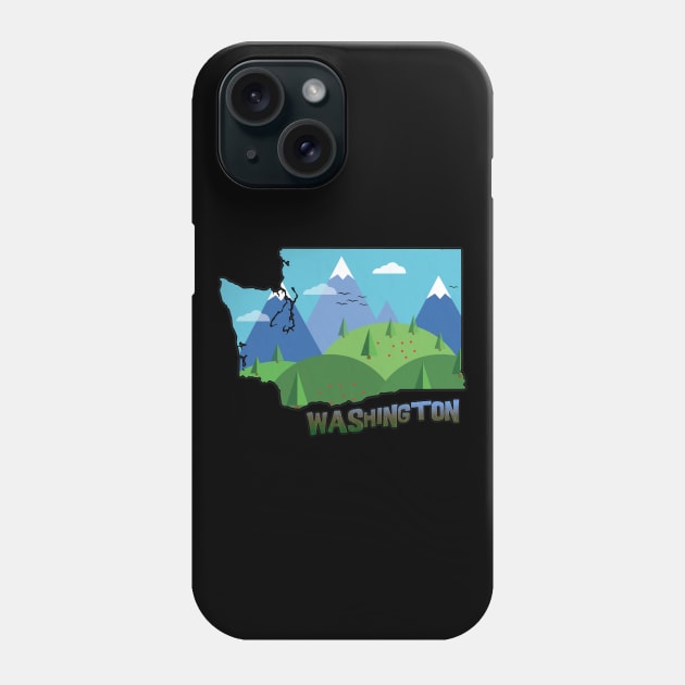 Washington State Outline Phone Case by gorff