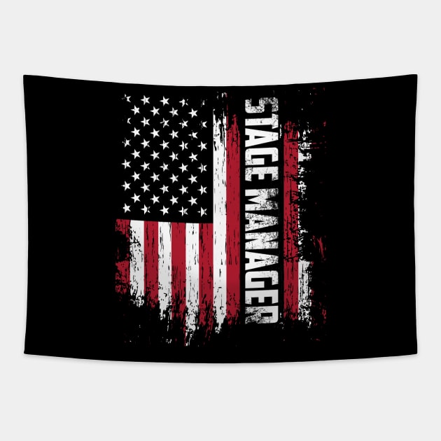 Stage Management: Official Stage Manager USA Flag Tapestry by thingsandthings