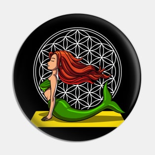 Mermaid Yoga Lover Flower Of Life Zen Pin