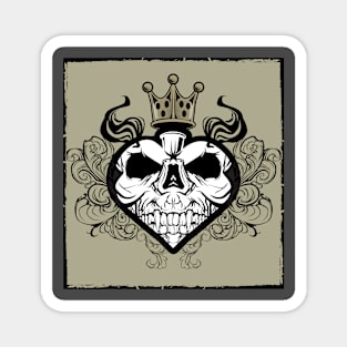 Skull Demon King of Hearts Playing Cards Magnet