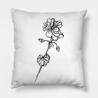 Line Art Flower Pillow